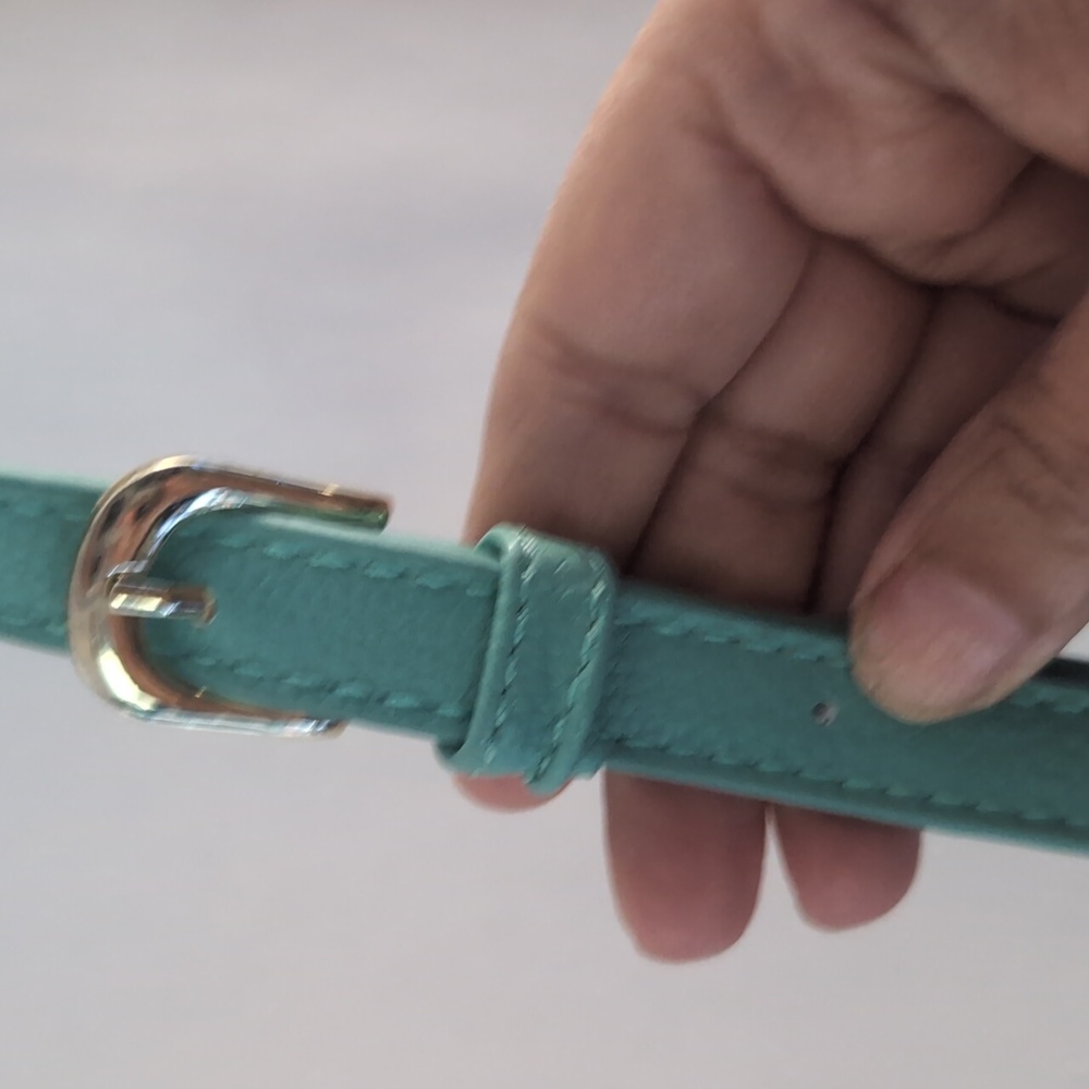 Rocco Barocco designer Teal cross body bag With gold Accents - Picture 11 of 13